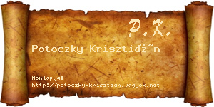 Potoczky Krisztián névjegykártya